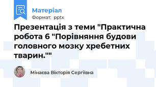 Презентація з теми "Практична робота 6 "Порівняння будови головного мозку хребетних тварин.""