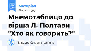 Мнемотаблиця до вірша Л. Полтави "Хто як говорить?"