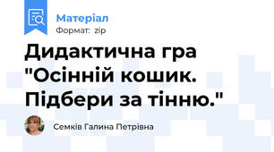 Дидактична гра "Осінній кошик. Підбери за тінню."