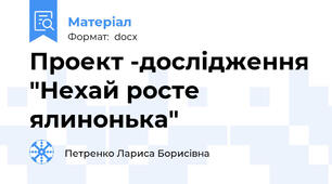 Проект -дослідження "Нехай росте ялинонька"