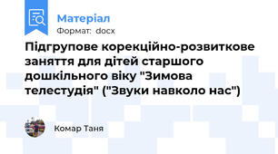 Підгрупове корекційно-розвиткове заняття для дітей старшого дошкільного віку "Зимова телестудія" ("Звуки навколо нас")