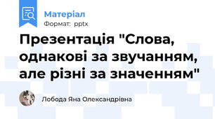 Презентація "Слова, однакові за звучанням, але різні за значенням"