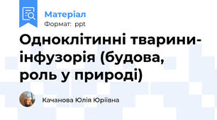 Одноклітинні тварини- інфузорія (будова, роль у природі)