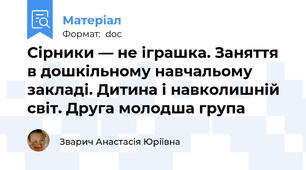 Сірники — не іграшка. Заняття в дошкільному навчальому закладі. Дитина і навколишній світ. Друга молодша група