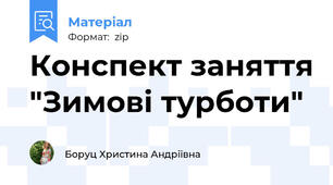 Конспект заняття "Зимові турботи"