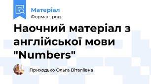 Наочний матеріал з англійської мови "Numbers"