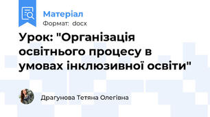 Урок: "Організація освітнього процесу в умовах інклюзивної освіти"