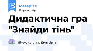 Дидактична гра "Знайди тінь"