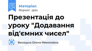 Презентація до уроку "Додавання від'ємних чисел"
