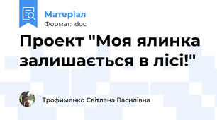 Проект "Моя ялинка залишається в лісі!"