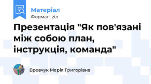 Презентація "Як пов'язані між собою план, інструкція, команда"