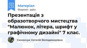 Презентація з образотворчого мистецтва "Малюнок, літера, шрифт у графічному дизайні" 7 клас.