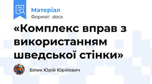 «Комплекс вправ з використанням шведської стінки»