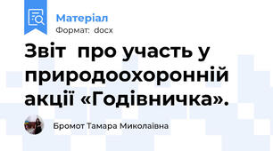 Звіт  про участь у природоохоронній  акції «Годівничка».