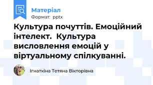 Культура почуттів. Емоційний інтелект.  Культура висловлення емоцій у віртуальному спілкуванні.