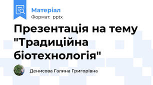 Презентація на тему  "Традиційна біотехнологія"