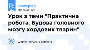 Урок з теми "Практична робота. Будова головного мозгу хордових тварин"
