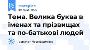 Тема. Велика буква в іменах та прізвищах та по-батькові людей