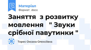Заняття  з розвитку мовлення   " Звуки срібної павутинки "