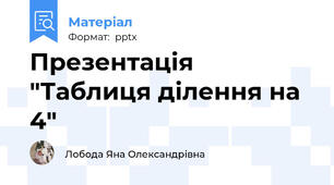 Презентація "Таблиця ділення на 4"