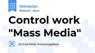 Control work "Mass Media"