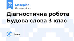 Діагностична робота Будова слова 3 клас