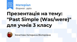Презентація на тему: "Past Simple (Was/were)" для учнів 3 класу