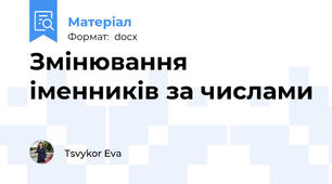 Змінювання іменників за числами