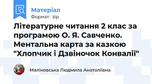 Літературне читання 2 клас за програмою О. Я. Савченко. Ментальна карта за казкою "Хлопчик і Дзвіночок Конвалії"