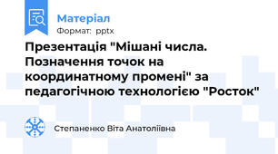 Презентація "Мішані числа. Позначення точок на координатному промені" за педагогічною технологією "Росток"