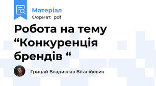 Робота на тему  “Конкуренція брендів “