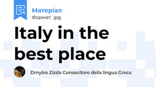 Italy in the best place