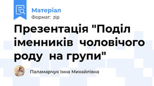 Презентація "Поділ іменників  чоловічого роду  на групи"