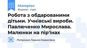 Робота з обдарованими дітьми. Учнівські вироби. Павлюченко Мирослава. Малюнки на пір'їнах