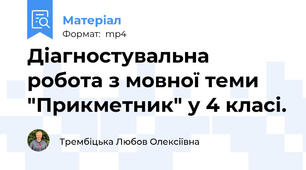 Діагностувальна робота з мовної теми "Прикметник" у 4 класі.