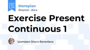 Exercise Present Continuous 1