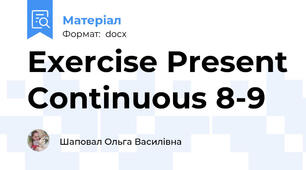 Exercise Present Continuous 8-9