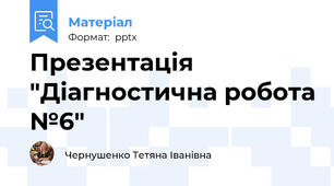 Презентація "Діагностична робота №6"