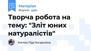 Творча робота на тему: "Зліт юних натуралістів"
