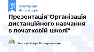 Презентація"Організація дистанційного навчання в початковій школі"