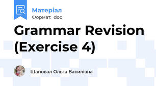 Grammar Revision (Exercise 4)