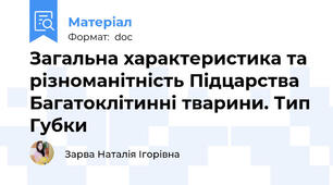 Загальна характеристика та різноманітність Підцарства Багатоклітинні тварини. Тип Губки