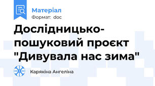 Дослідницько- пошуковий проєкт "Дивувала нас зима"
