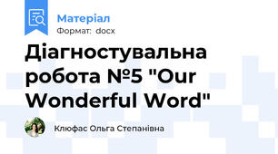 Діагностувальна робота №5 "Our Wonderful Word"