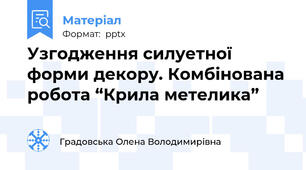 Узгодження силуетної форми декору. Комбінована робота “Крила метелика”