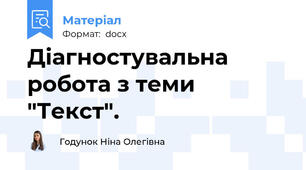 Діагностувальна робота з теми "Текст".