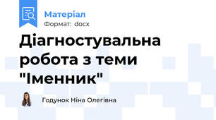 Діагностувальна робота з теми "Іменник"