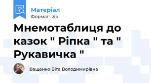 Мнемотаблиця до казок " Ріпка " та " Рукавичка "
