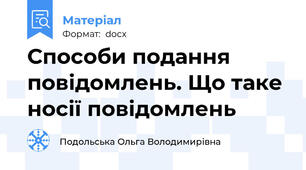 Способи подання повідомлень. Що таке носії повідомлень
