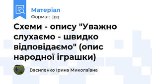Схеми - опису "Уважно слухаємо - швидко відповідаємо" (опис народної іграшки)
